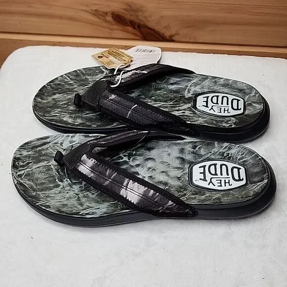 NWT Hey Dude Myers Flip Mossy Oak Fishing Size 8 - Picture 4 of 9